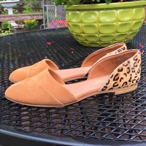 TOMS Jutti D’Orsay W 8.5 Cheetah Print Suede Flats